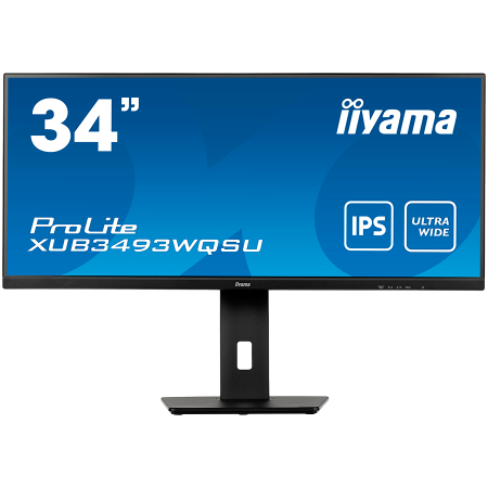 IIYAMA Monitor XUB3493WQSU-B5 34” IPS 3440 x 1440 @75Hz 21:9, 400 cd/m², 4ms, 1000:1,  HDMI, DP, USB, height, swivel, tilt, HDCP