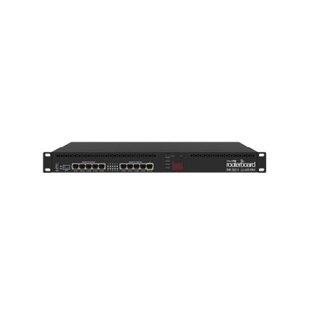 MikroTik RouterBOARD 3011UiAS with Dual core 1.4GHz ARM CPU, 1GB RAM ,10xGbit LAN, 1xSFP port, RouterOS L5, 1U rackmount case, L