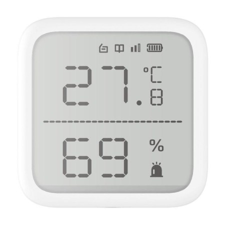 Detector de temperatura si umiditate wireless Hikvision DS-PDTPH-E-WE, seria AXPRO, design modular pentru diferite aplicatii, co