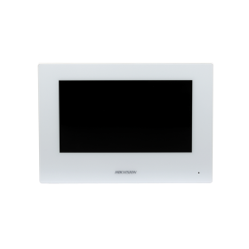 Monitor videointerfon WIFI 7inch color Hikvision DS-KH6320-WTE2-W conectare pe 2 fire, carcasa de culoare alba, ecran LCD 7 colo