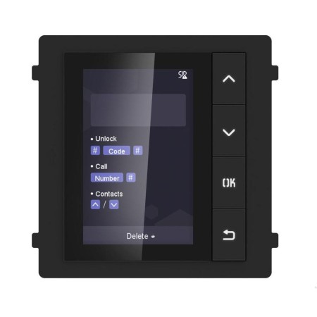 Modul de afisare pentru videointerfon modular Hikvision DS-KD-DIS ecran LCD 3.5 inch, rezolutie 320x480P 4 butoane de operare me