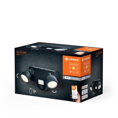 Spot LED dublu pentru exterior cu camera de supraveghere 2 MP si se...