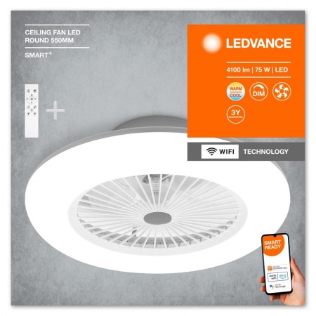 Plafoniera LED inteligenta cu ventilator Ledvance Smart+ WiFi CEILI...