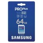Card de Memorie SDXC Samsung, PRO Plus, 64GB, MB-SD256S/EU, Clasa U1, V10, pana la 120MB/S
