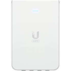 UniFi6 In-Wall. Wall-mounted WiFi 6 access point with a built-in PoE switch.