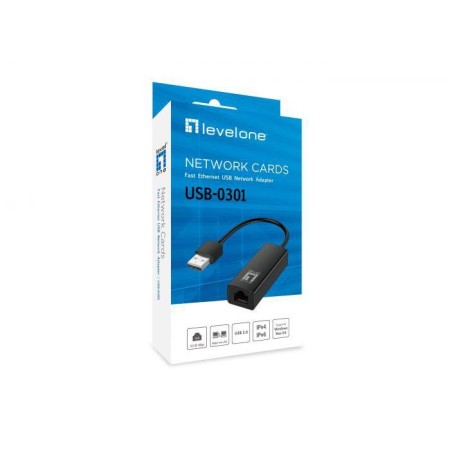 LevelOne USB-0301 Fast Ethernet USB Network Adapter, 23 x 16 x 197 mm