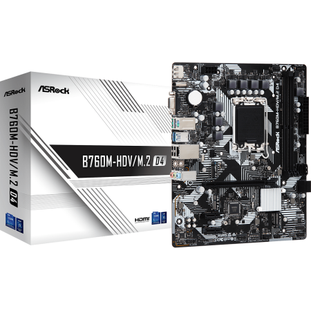 Placa de baza Asrock B760M-HDV/M.2 DDR4, 2x DDR4