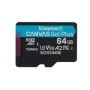 Card de Memorie MicroSDXC Kingston Canvas GO Plus, 64GB, Adaptor SD, Class 10