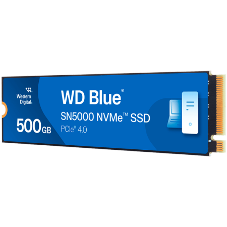 SSD WD Blue SN5000 500GB M.2 2280 PCIe Gen4 x4 NVMe TLC, Read/Write: 5000/4000 MBps, IOPS 480K/770K, TBW: 300