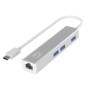 LevelOne USB-0504 Gigabit USB-C Network Adapter with USB Hub, 110 x 23.5 x 16.5 mm