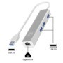 LevelOne USB-0503 Gigabit USB Network Adapter with USB Hub, 110 x 23.5 x 16.5 mm