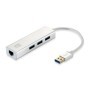LevelOne USB-0503 Gigabit USB Network Adapter with USB Hub, 110 x 23.5 x 16.5 mm