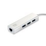 LevelOne USB-0503 Gigabit USB Network Adapter with USB Hub, 110 x 23.5 x 16.5 mm