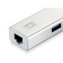 LevelOne USB-0503 Gigabit USB Network Adapter with USB Hub, 110 x 23.5 x 16.5 mm