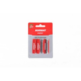 Bateriile alcaline Rombat se comercializează la cutie colectiva de 12 blistere a câte 4 bucăți. ➢ Tensiune nominală: 1,5V ➢ Temp