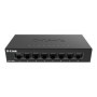 D-Link Switch DGS-108GL, 8 porturi Gigabit, Capacity 16Gbps, desktop, faramanagement, metal, negru, fara ventilator, D-link Gree