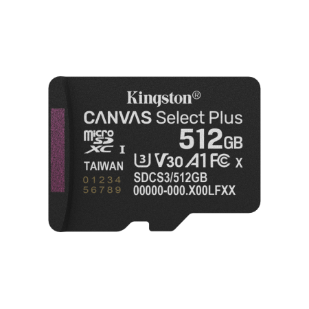 Card de Memorie MicroSDXC Kingston512GBCanvas Select PlusFara Adaptor