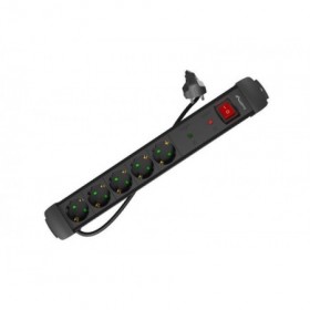 Prelungitor cu protectie la supratensiune SP1, 5 prize , negru