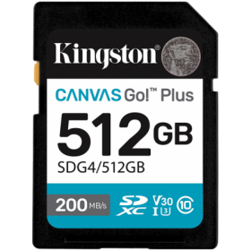 KINGSTON 512GB SDXC Canvas Go Plus Gen4 200MB/s C10 UHS-I U3 V30