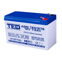 Baterii si acumulatori BATERIE AGM TED1276F2 12V 7.6Ah TED