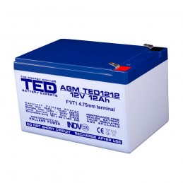 Baterii si acumulatori BATERIE AGM TED1212F1 12V 12Ah TED