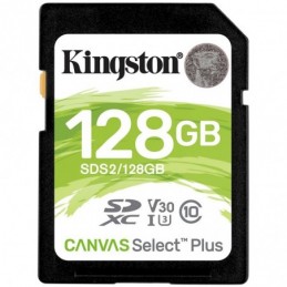 Kingston 128GB SDXC Canvas Select Plus 100R C10 UHS-I U3 V30 EAN: 740617298055