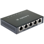 UBIQUITI EdgeRouter X 1) GbE, 24V passive PoE RJ45 input 3) GbE RJ45 ports 1) GbE PoE passthrough output.