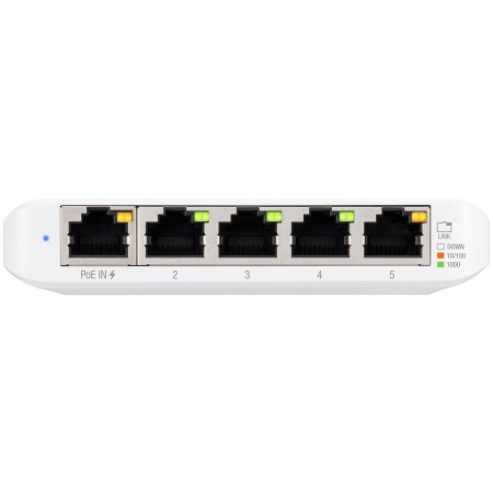 Ubiquiti USW-Flex-Mini-3 5-Port managed Gigabit Ethernet switch powered by 802.3af/at PoE or 5V, 1A USB-C power adapter, 3 pack