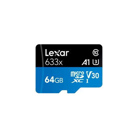 LEXAR 64GB High-Performance 633x microSDXC UHS-I, up to 100MB/s rea...