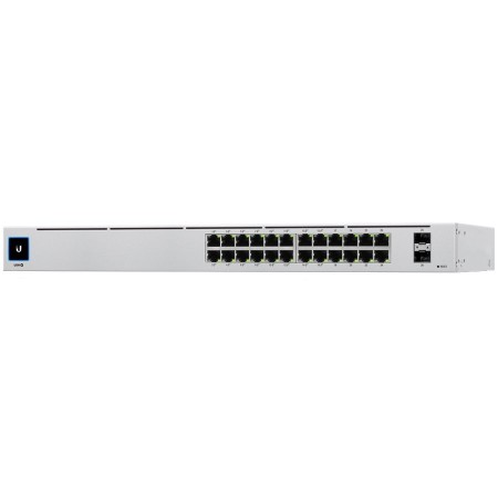 UBIQUITI Pro 24 (24) GbE ports (2) 10G SFP+ ports DC power backup-ready Layer 3 switching Silent cooling.