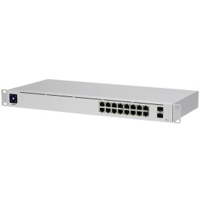 Ubiquiti USW-16-PoE 16-port Layer 2 PoE switch, 8 x GbE PoE+, 8 x GbE ports, 2 x 1G SFP ports, 42W total PoE Power, fanless, sil