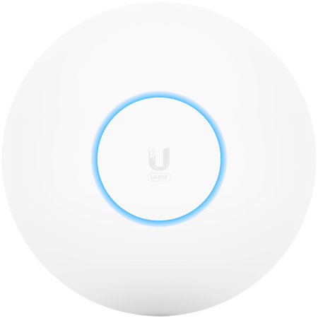 UBIQUITI U6 Long-Range WiFi 6 8 spatial streams 185 m² (2,000 ft²) coverage 350+ connected devices Powered using PoE+ GbE uplink