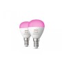 2 Becuri LED RGB inteligente Philips Hue P45, Bluetooth, E14, 5.1W ...