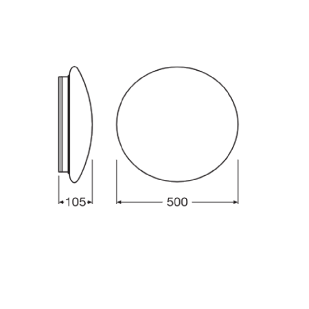 Plafoniera LED Ledvance SURFACE CIRCULAR 500 POWER SELECT, 42/30/19...