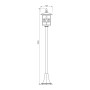 Stalp pentru iluminat exterior Vivalux JARDIN, E27, max. 1x60W, IP4...