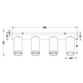 Spot Cvadruplu Vivalux LINIAR WHITE LUX, 4xGU10, max. 4x35W, IP20 ,...