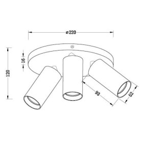 Spot Triplu Vivalux ROUND WHITE LUX, 3xGU10, max. 3x35W, IP20,220x1...
