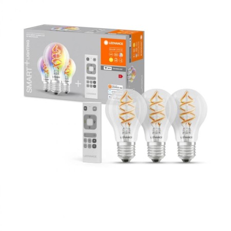 Pachet 3 Becuri LED RGB inteligente Ledvance SMART+ WiFi Filament M...
